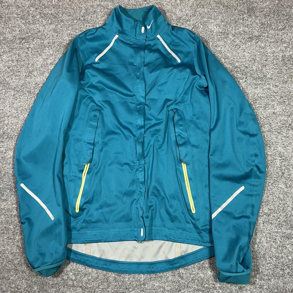 Nike Storm-FIT 10 Jacket Womens Large Blue Zip Reflective Windbreaker Running
